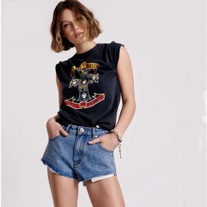 One Teaspoon The One High Waist Cheeky Denim Shorts - Hollywood